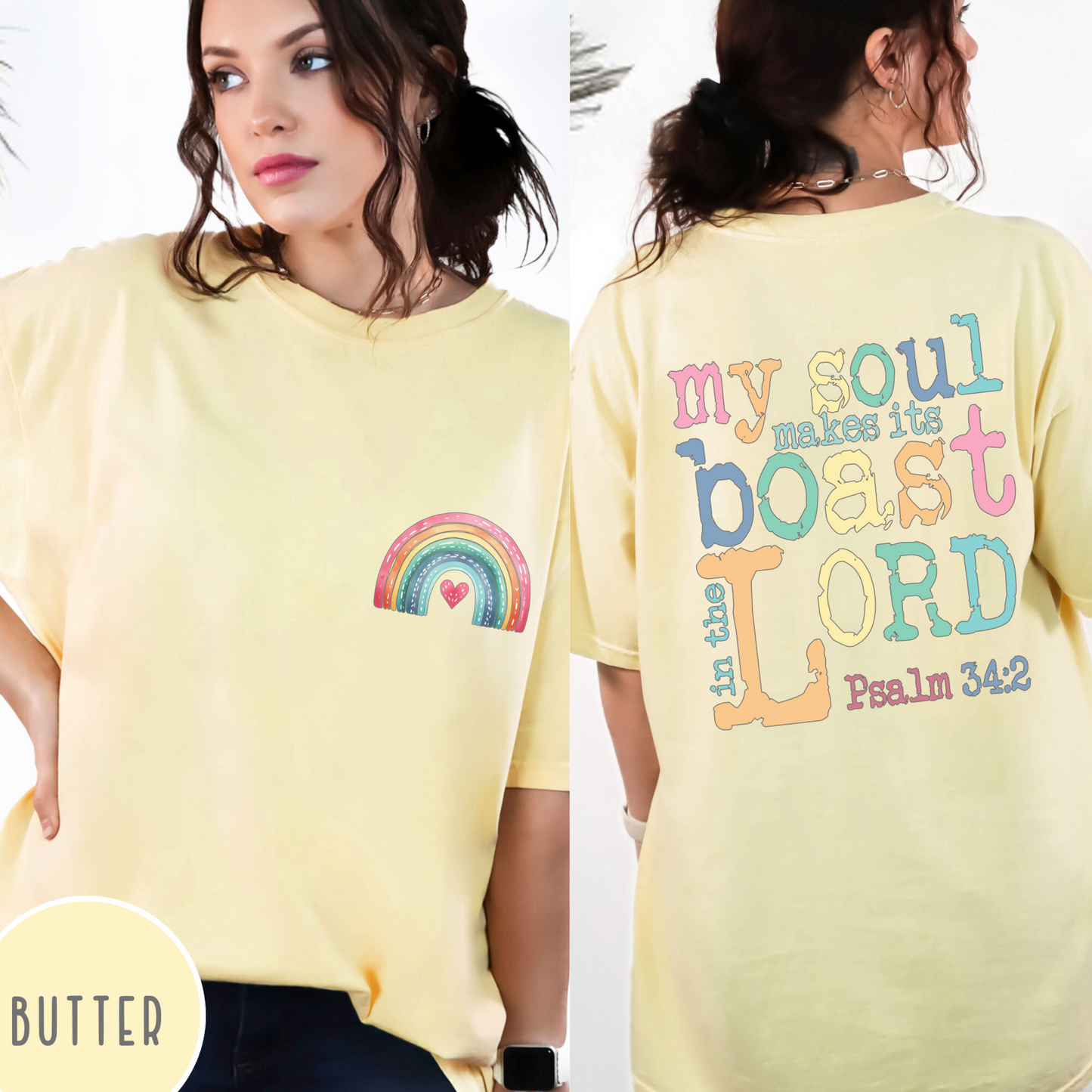 Christian Pride month Comfort Color t-shirt in butter color