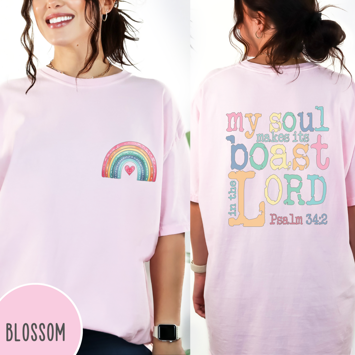 Christian Pride month Comfort Color t-shirt in blossom color