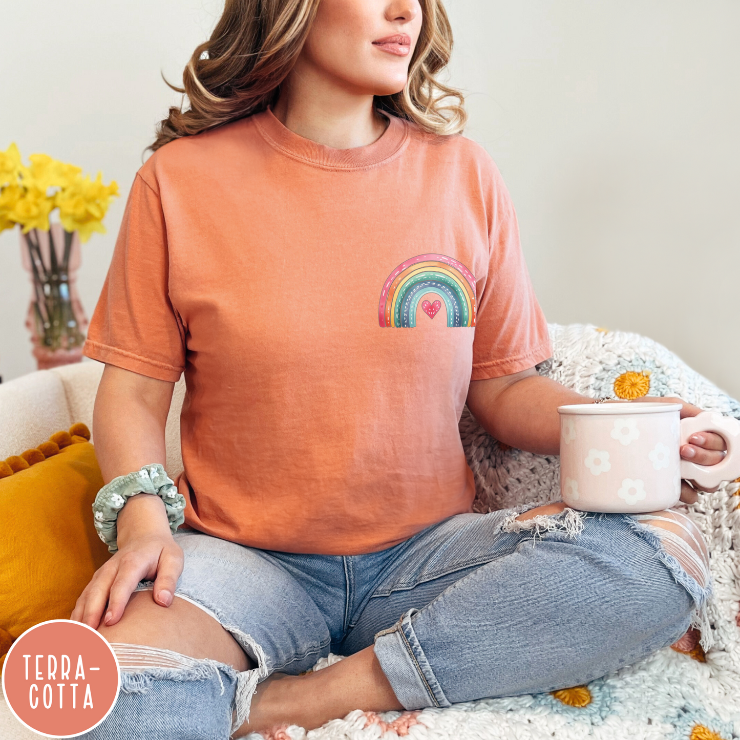 Christian Pride month Comfort Color t-shirt in terracotta color