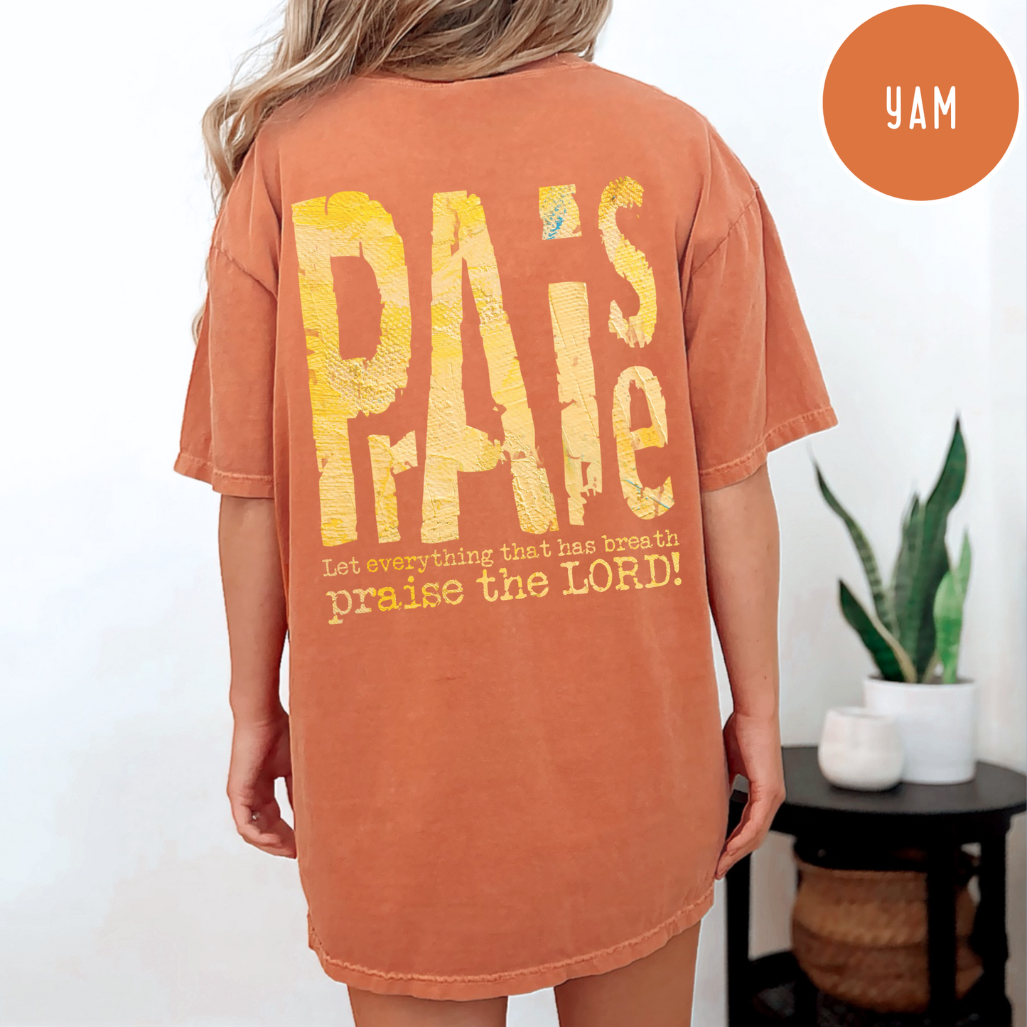 Christian Comfort Color Distressed Praise Shirt for Christian Women and girls