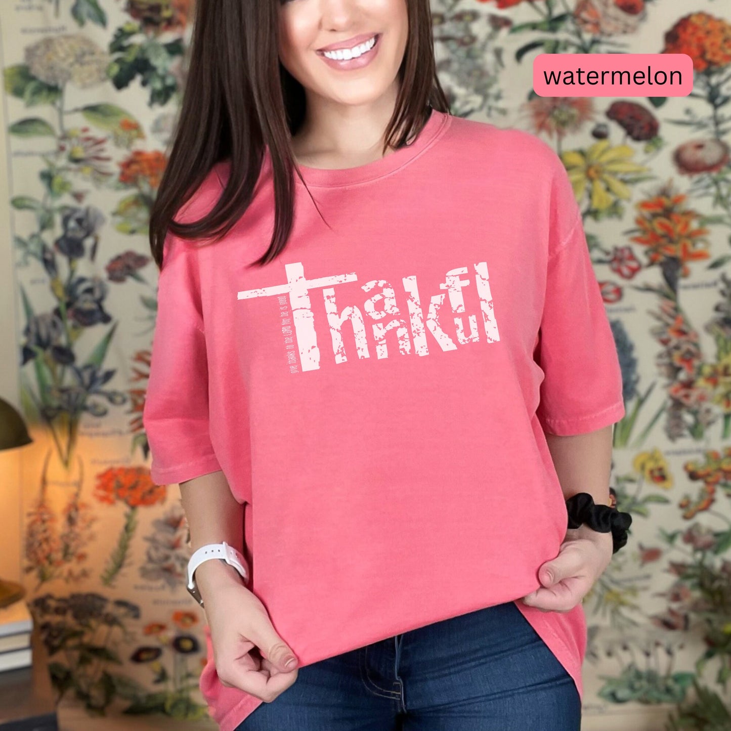 Christian Bible Verse Comfort Color Distressed Shirt