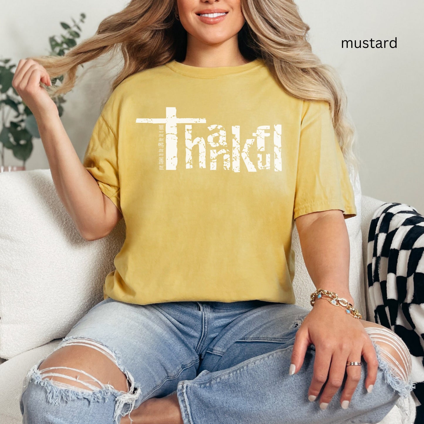 Christian Bible Verse Comfort Color Distressed Shirt
