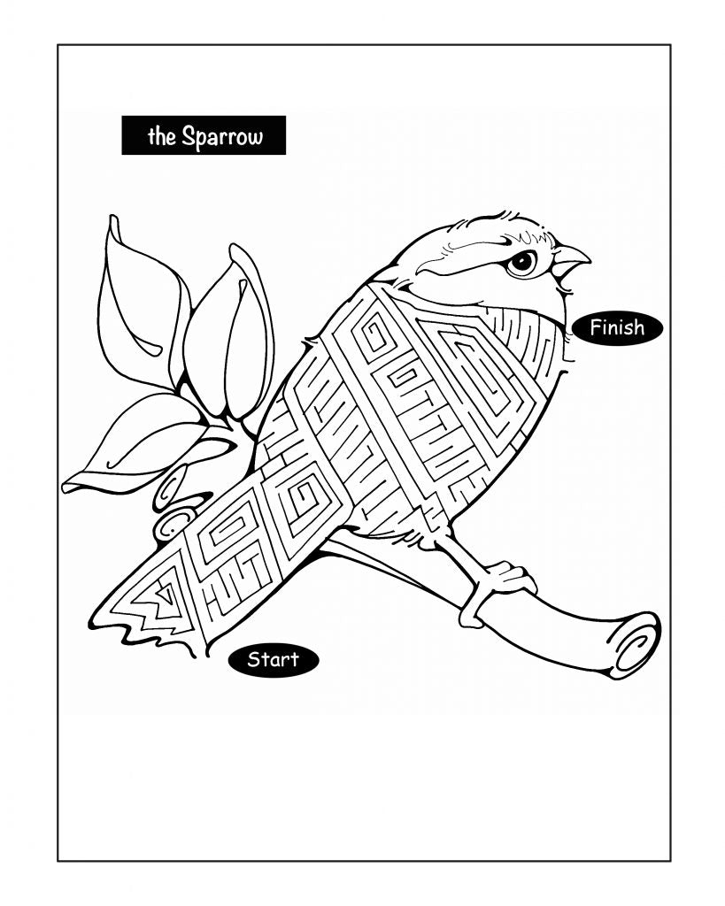 maze page from Christian children's activity books