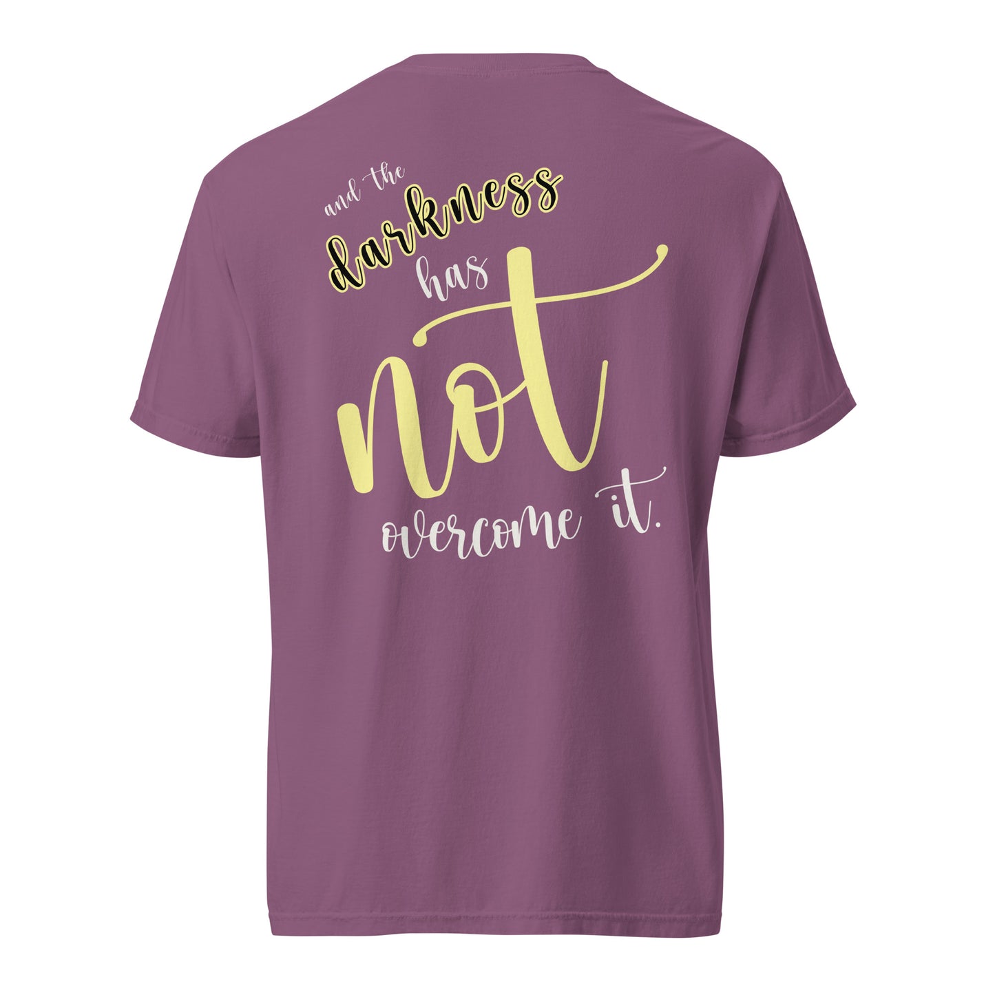 Christian Embroidered Shirt--the light shines in the darkness-John 1:5 Bible verse
