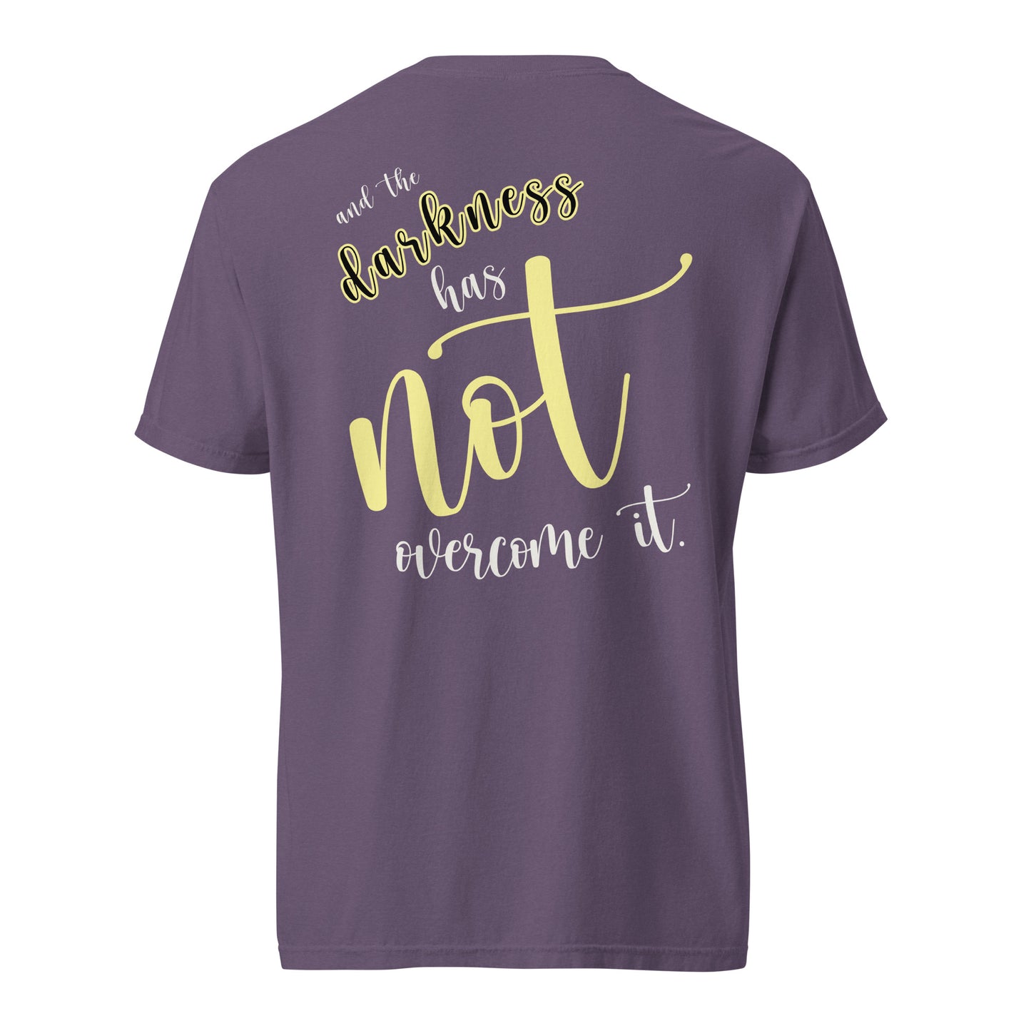 Christian Embroidered Shirt--the light shines in the darkness-John 1:5 Bible verse