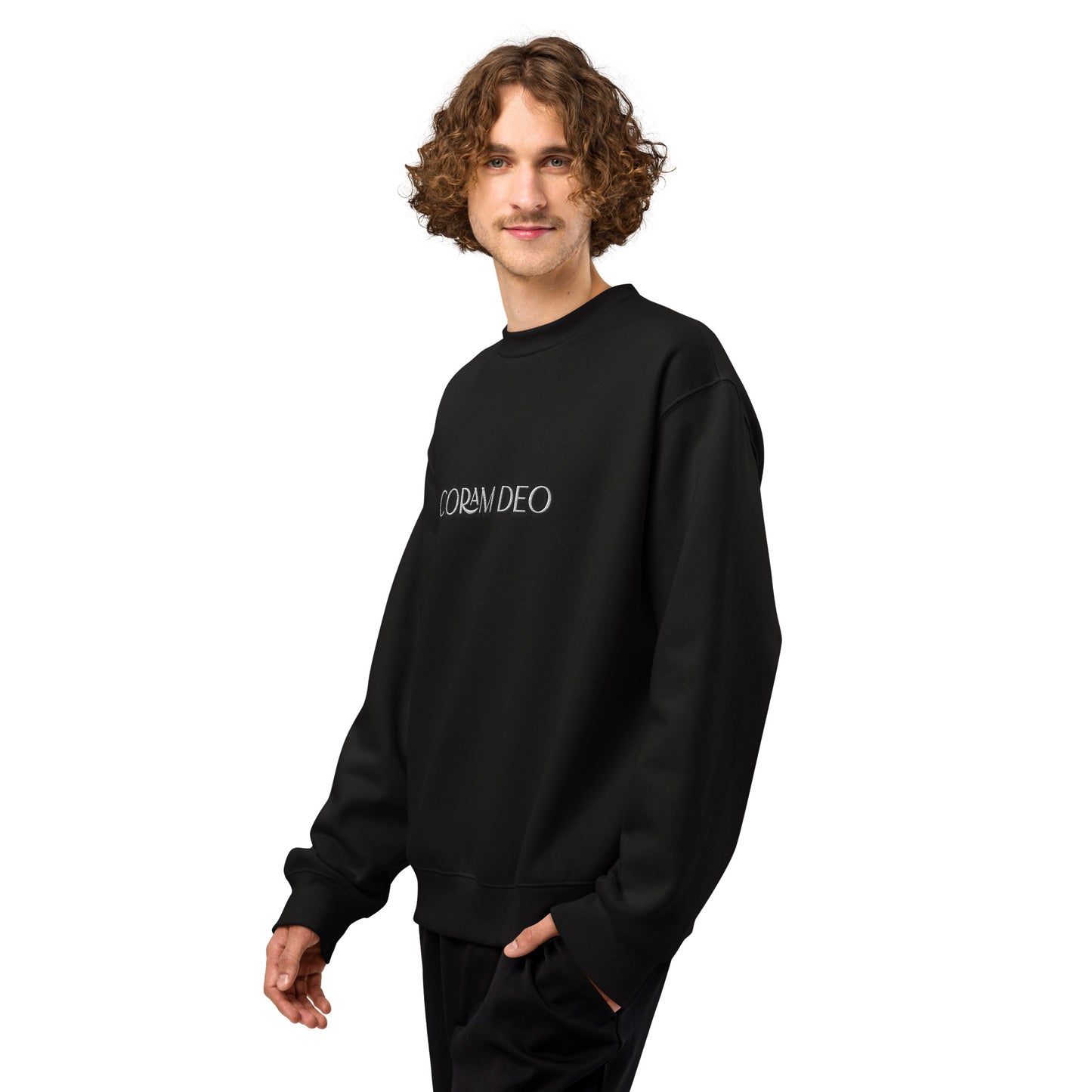 Embroidered Christian Sweatshirt-- Coram Deo