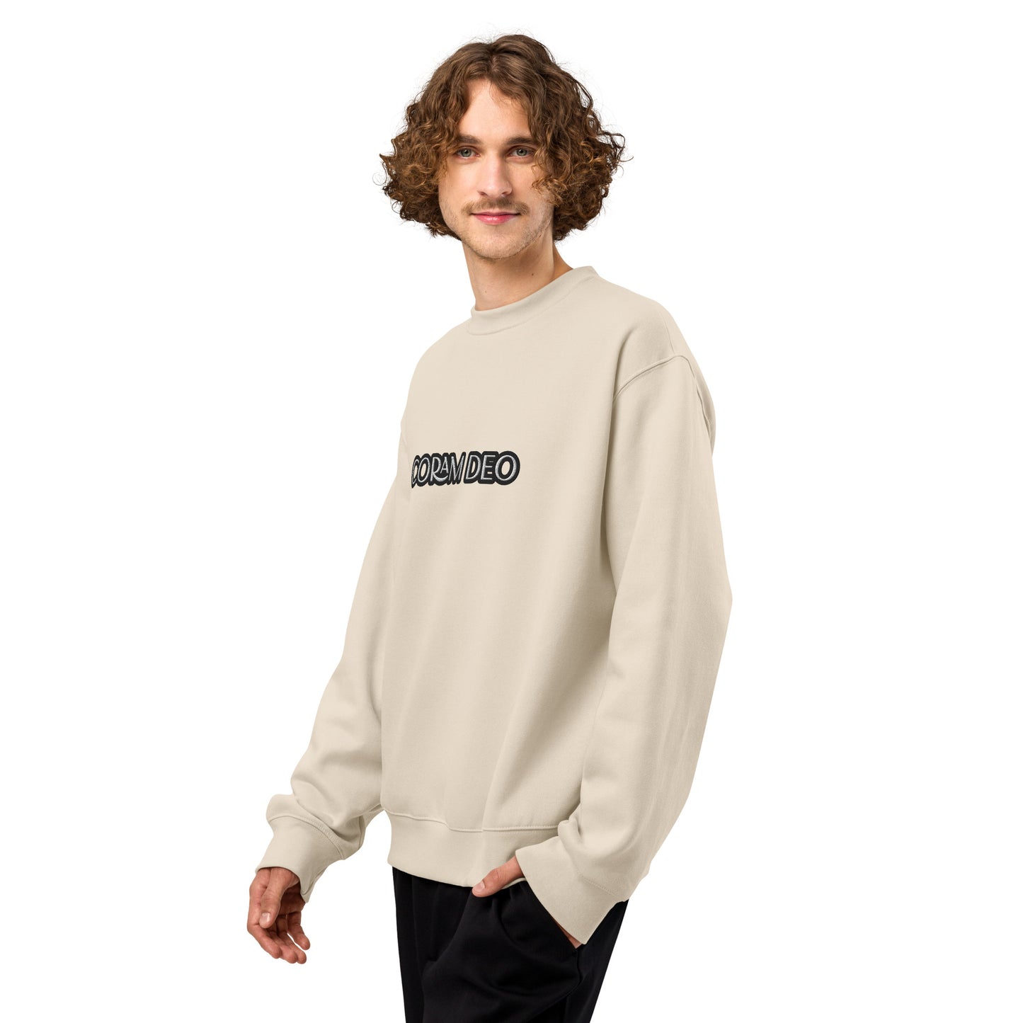 Embroidered Christian Sweatshirt-- Coram Deo