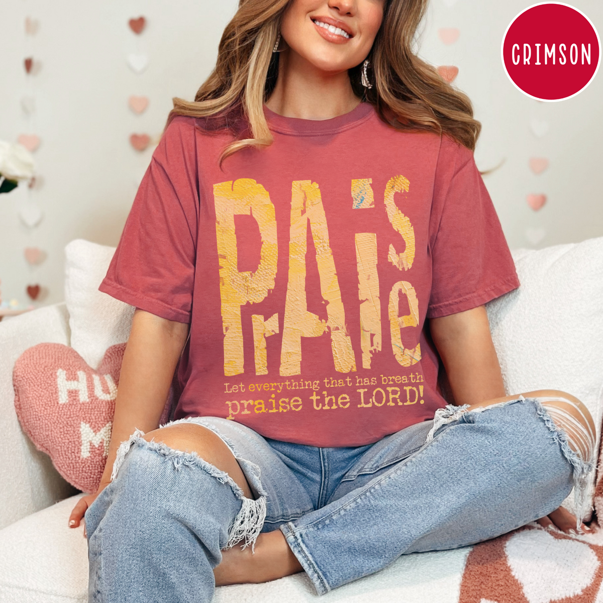 Christian Comfort Color Distressed Shirt for Christian Women and girls