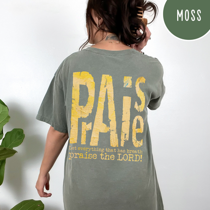 Christian Comfort Color Distressed Praise Shirt for Christian Women and girls