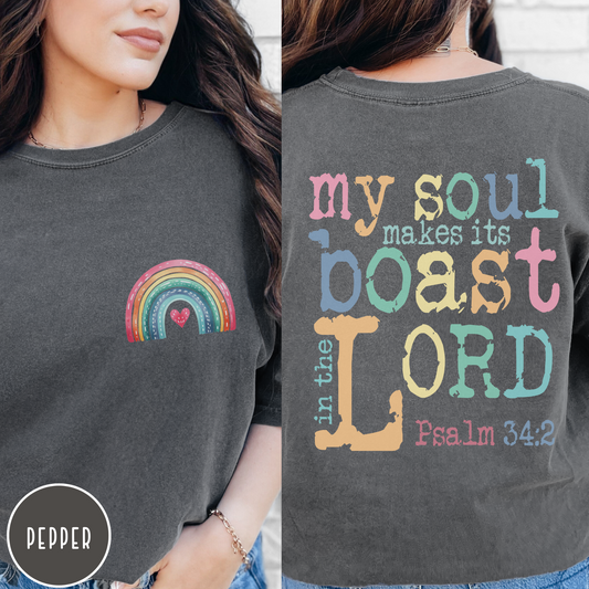 Christian Pride month Comfort Color t-shirt in pepper color