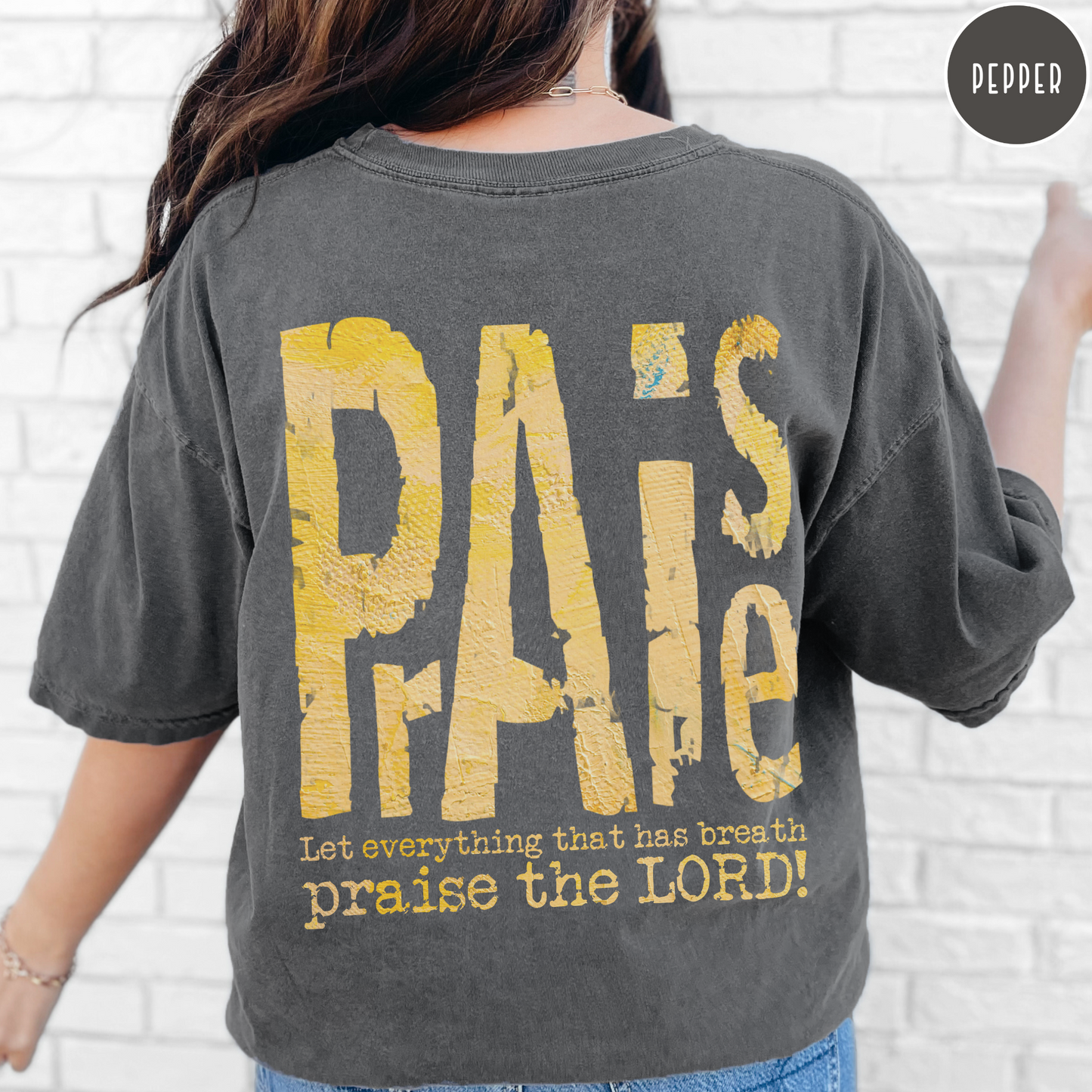 Christian Comfort Color Distressed Praise Shirt for Christian Women and girls