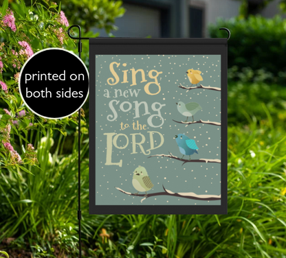 Winter Garden Yard Banner With Bible Verse