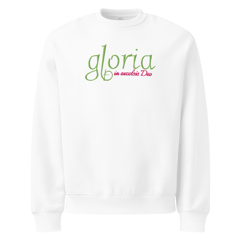 Embroidered Christmas Sweatshirt -- Gloria in Excelsis Deo!