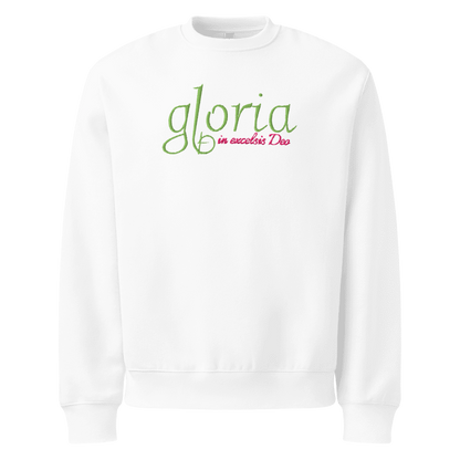 Embroidered Christmas Sweatshirt -- Gloria in Excelsis Deo!