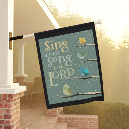 Winter Garden Yard Banner With Bible Verse