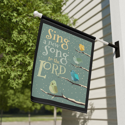 Winter Garden Yard Banner With Bible Verse