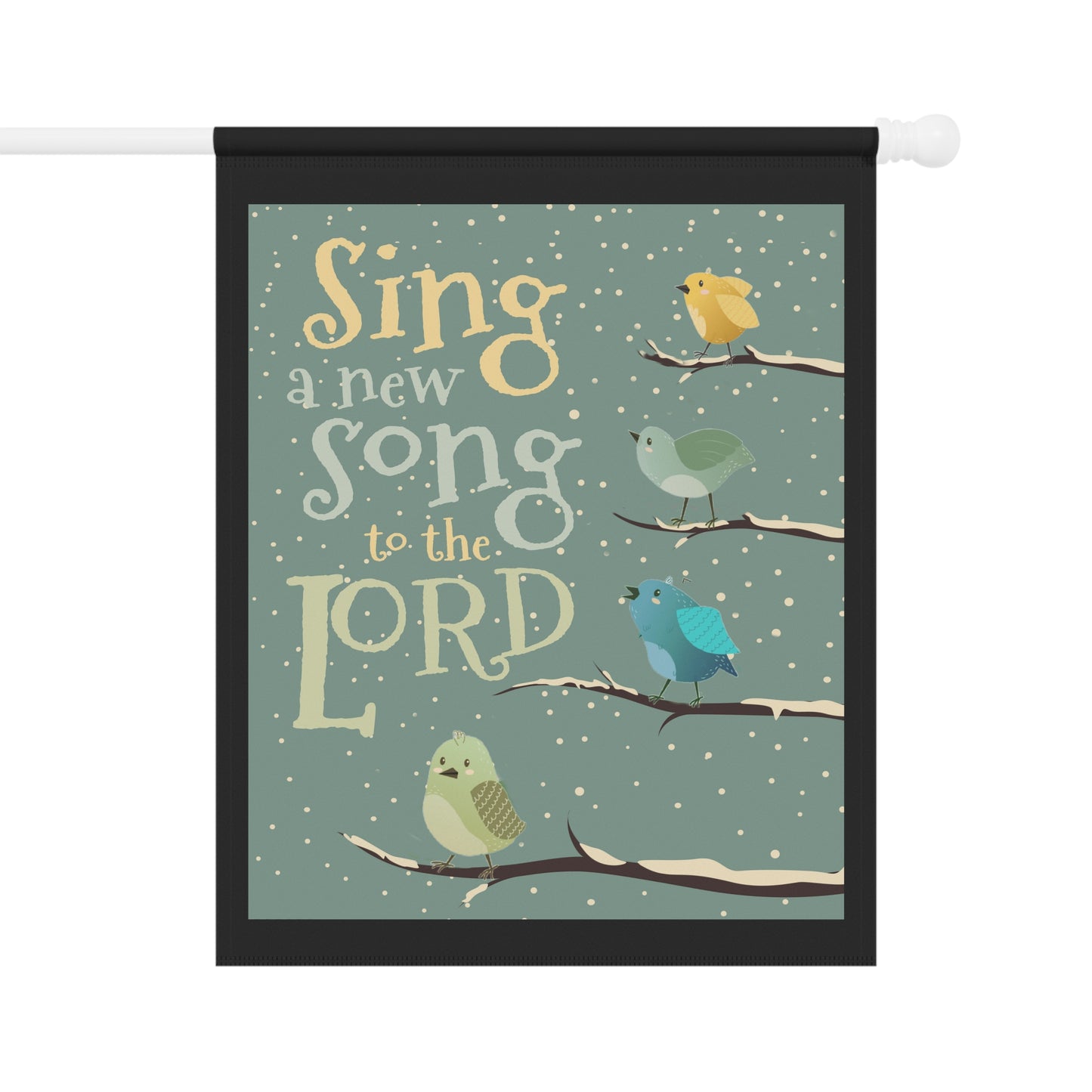 Winter Garden Yard Banner With Bible Verse