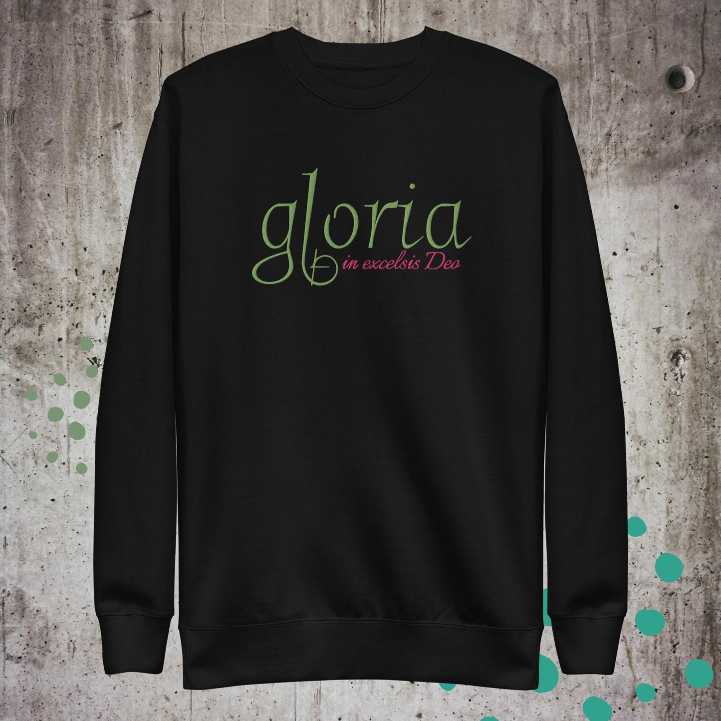 Embroidered Christmas Sweatshirt -- Gloria in Excelsis Deo!