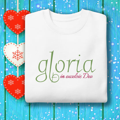 Embroidered Christmas Sweatshirt -- Gloria in Excelsis Deo!