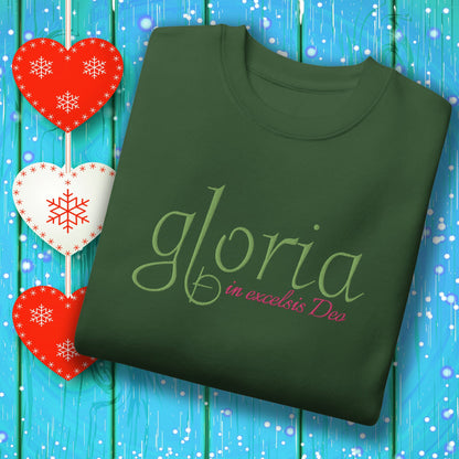 Embroidered Christmas Sweatshirt -- Gloria in Excelsis Deo!