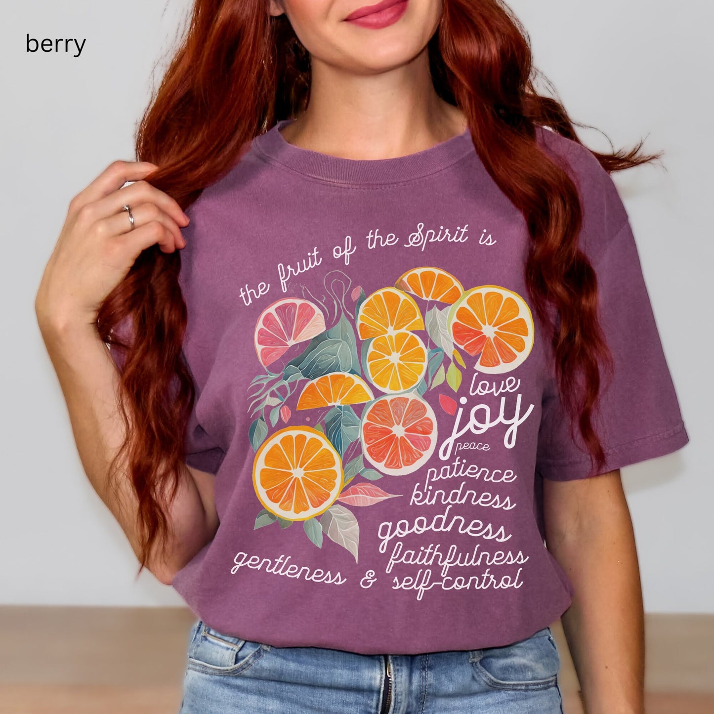 Fruit of the Spirit shirt | Oversized Christian fruits of the Spirit shirt | Scripture Shirt | Gift for Her | Comfort Color Bible T-Shirt |