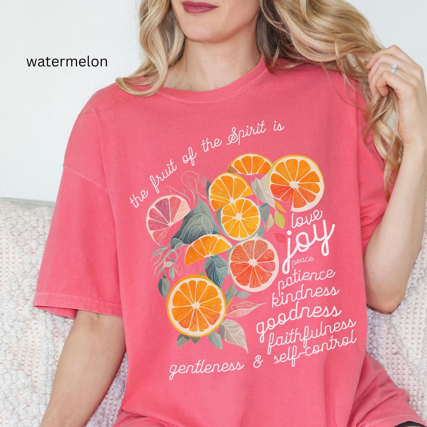 Fruit of the Spirit shirt | Oversized Christian fruits of the Spirit shirt | Scripture Shirt | Gift for Her | Comfort Color Bible T-Shirt |