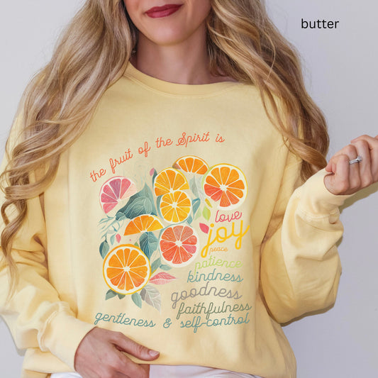 Comfort Color Bible Sweat Shirt -- Fruit of the Spirit