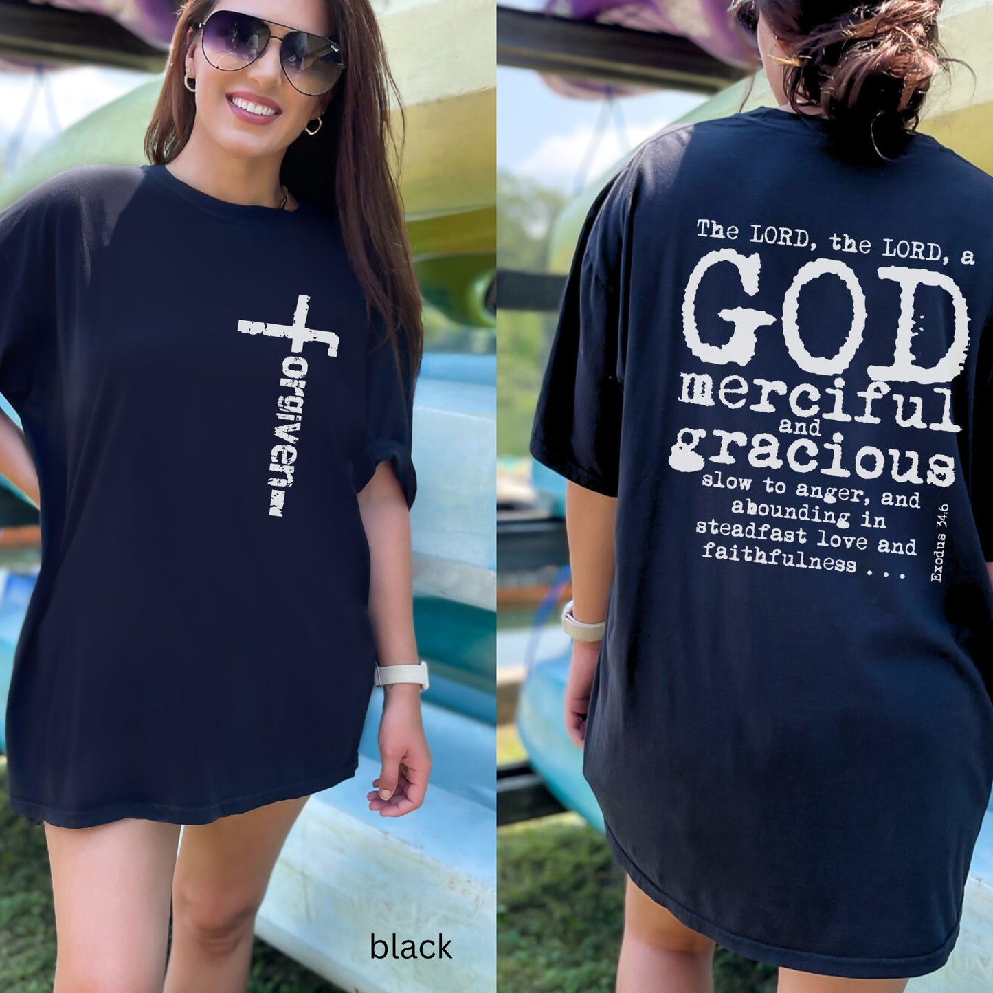 Christian grunge Bible Verse Comfort Color t-shirt in black  color
