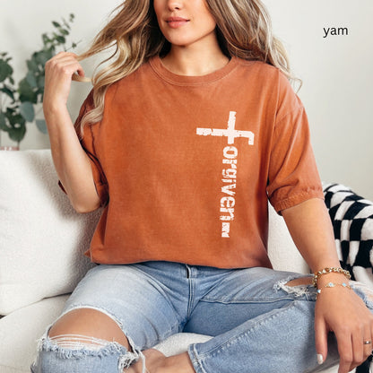 Christian grunge Bible Verse Comfort Color t-shirt in yam color