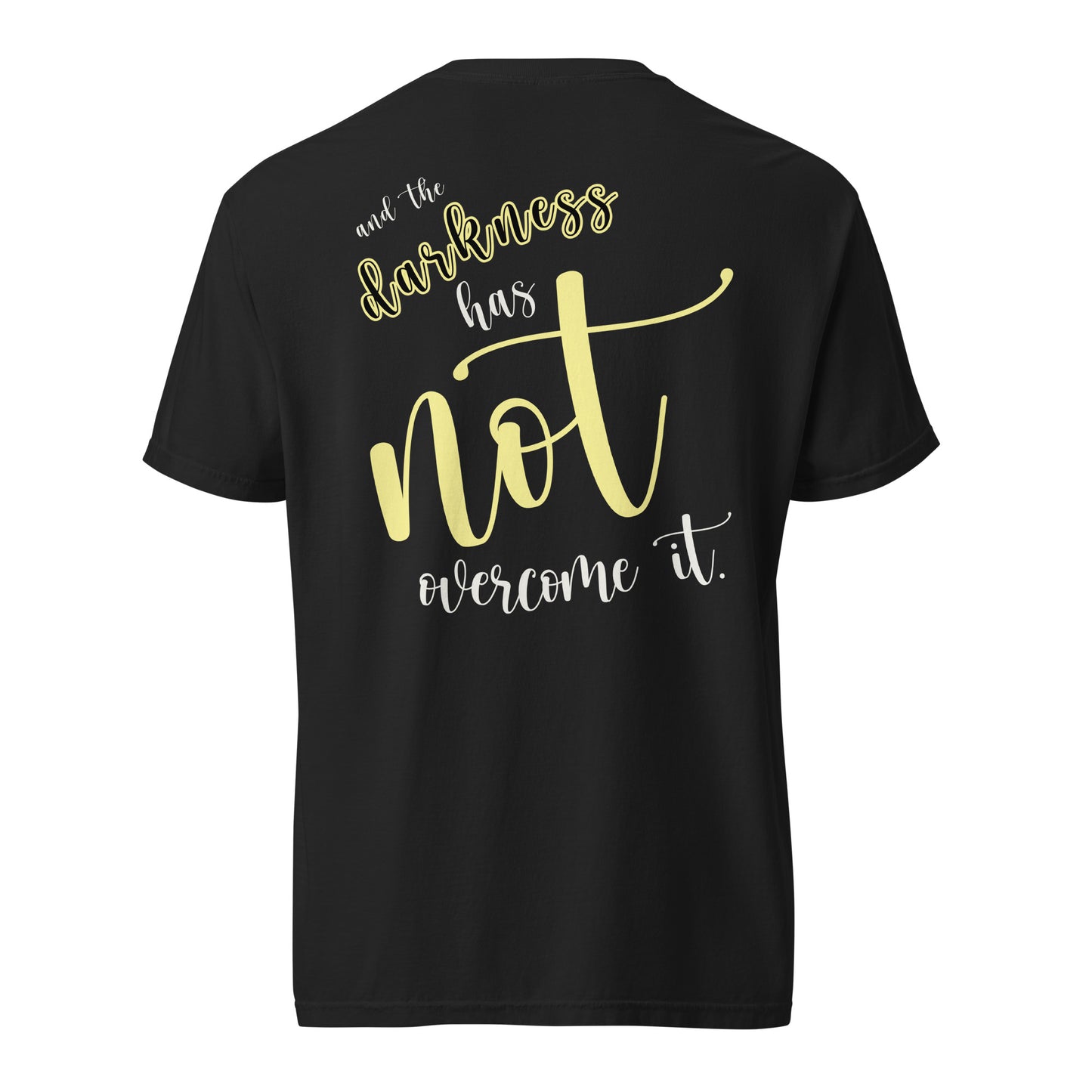Christian Embroidered Shirt--the light shines in the darkness-John 1:5 Bible verse