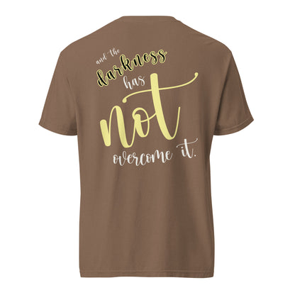 Christian Embroidered Shirt--the light shines in the darkness-John 1:5 Bible verse