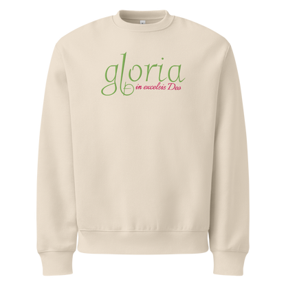 Embroidered Christmas Sweatshirt -- Gloria in Excelsis Deo!