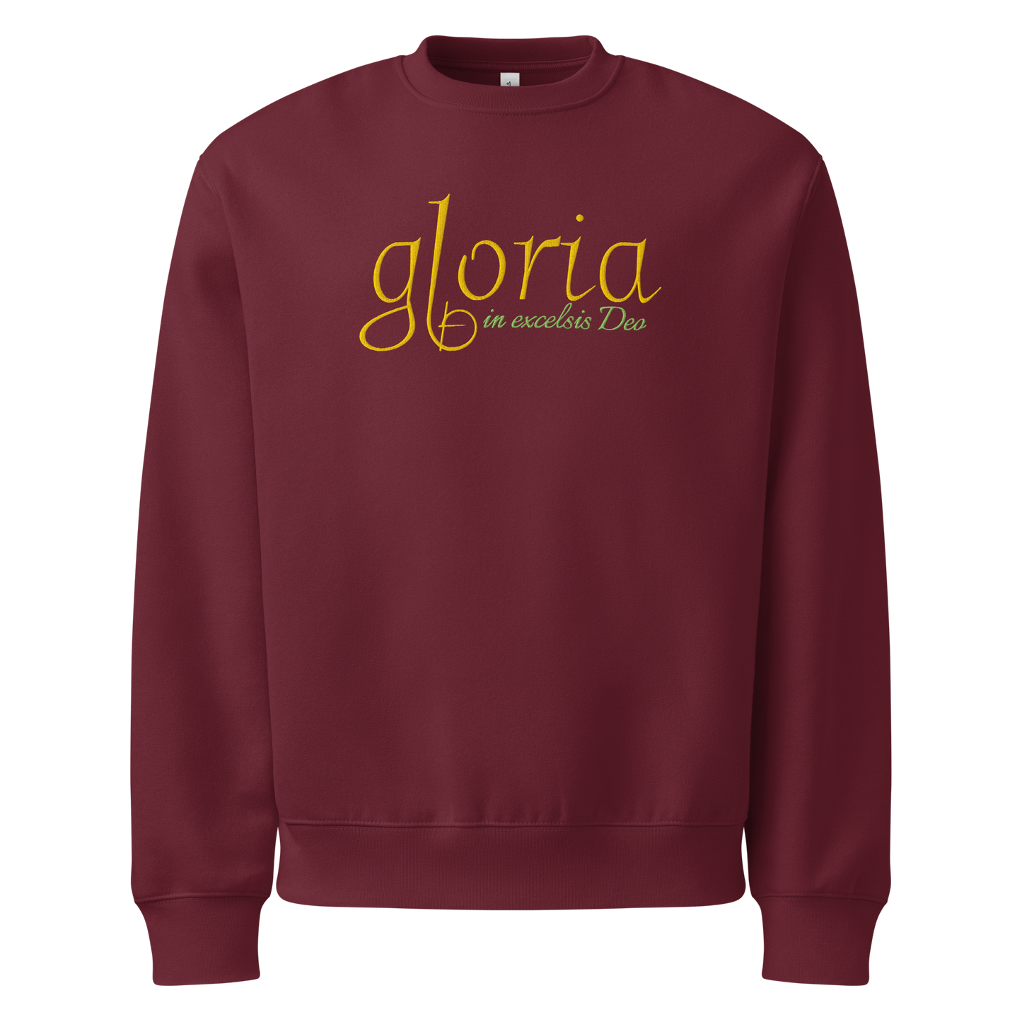Embroidered Christmas Sweatshirt -- Gloria in Excelsis Deo!