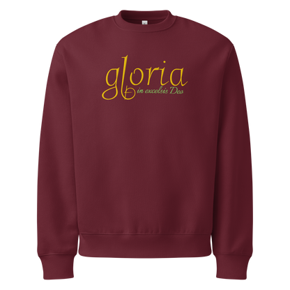 Embroidered Christmas Sweatshirt -- Gloria in Excelsis Deo!