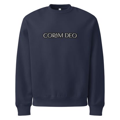 Embroidered Christian Sweatshirt-- Coram Deo
