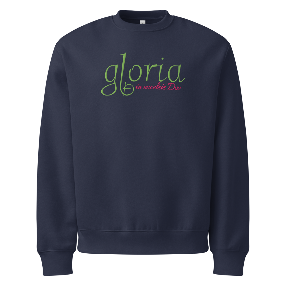 Embroidered Christmas Sweatshirt -- Gloria in Excelsis Deo!