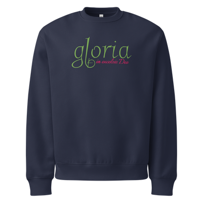 Embroidered Christmas Sweatshirt -- Gloria in Excelsis Deo!